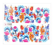 Naklejki wodne do paznokci arkusz 6,5 x 5,5 cm na 10 palców Nr 1585 Allepaznokcie