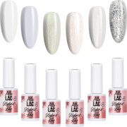 6x Lakier Hybrydowy ALLELAC 6g Whites ZESTAW 6w1