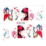 Naklejki wodne do paznokci arkusz 6,5 x 5,5 cm na 10 palców yb Nr 764 Allepaznokcie