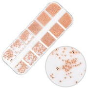 Kasetka z ozdobami bulion Molly Nails różowe złoto rose gold 1000 sztuk Molly Nails