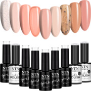 9x Lakier Hybrydowy NTN 5g Limited Edition Nudes ZESTAW 9w1