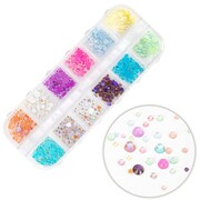 Kasetka z ozdobami kamyki Molly Nails mix kolorów 1000 sztuk Molly Nails
