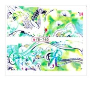 Naklejki wodne do paznokci arkusz 6,5 x 5,5 cm na 10 palców yb Nr 740 Allepaznokcie