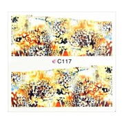 Naklejki wodne do paznokci arkusz 7 x 6,5 cm na 10 palców Nr c117 Allepaznokcie