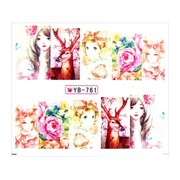 Naklejki wodne do paznokci arkusz 6,5 x 5,5 cm na 10 palców yb Nr 761 Allepaznokcie