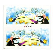 Naklejki wodne do paznokci arkusz 7 x 6,5 cm na 10 palców Nr c243 Allepaznokcie