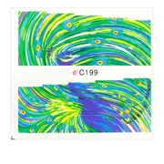 Naklejki wodne do paznokci arkusz 7 x 6,5 cm na 10 palców c Nr 199 Allepaznokcie