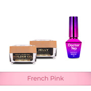 Molly Nails PRO MATCH SYSTEM 2+1 French Pink 2 żele budujące + Doctor Top 10g GRATIS Molly Nails