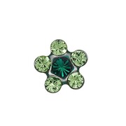 Kolczyki stokrotka z zielonymi kryształami swarovskiego srebrne system 75 7512 6085 Studex