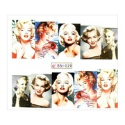 Naklejki wodne do paznokci arkusz 6,5 x 5,5 cm na 10 palców bn Nr 029 Allepaznokcie