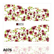 Naklejki wodne do paznokci arkusz 6,5 x 5,5cm na 10 palców A076 Allepaznokcie