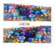 Naklejki wodne do paznokci arkusz 6,5 x 5,5 cm na 10 palców yb Nr 794 Allepaznokcie