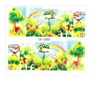 Naklejki wodne do paznokci arkusz 6,5 x 5,5 cm na 10 palców yb Nr 1009 Allepaznokcie