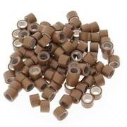 Mikroringi z silikonem do przedłużania włosów 6 mm kolor Nr 5 woreczek 100 szt Allepaznokcie