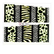 Naklejki wodne do paznokci arkusz 6,5 x 5,5 cm na 10 palców yb Nr 721 Allepaznokcie