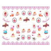 Naklejki wodne do paznokci słodycze BN-826 Allepaznokcie