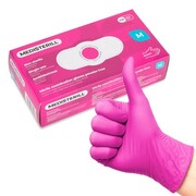 Rękawiczki jednorazowe nitrylowe diagnostyczne i ochronne Medisterill rozmiar M magenta 100szt Medisterill