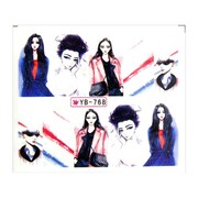 Naklejki wodne do paznokci arkusz 6,5 x 5,5 cm na 10 palców yb Nr 768 Allepaznokcie