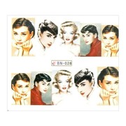 Naklejki wodne do paznokci arkusz 6,5 x 5,5 cm na 10 palców bn Nr 028 Allepaznokcie