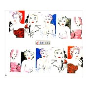 Naklejki wodne do paznokci arkusz 6,5 x 5,5 cm na 10 palców bn Nr 035 Allepaznokcie