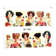 Naklejki wodne do paznokci arkusz 6,5 x 5,5 cm na 10 palców yb Nr 1033 Allepaznokcie