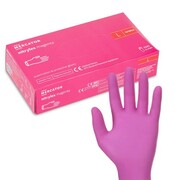 Rękawiczki jednorazowe nitrylowe diagnostyczne i ochronne Mercator rozmiar L magenta 100 szt Mercator Medical