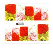 Naklejki wodne do paznokci arkusz 6,5 x 5,5 cm na 10 palców a Nr 074 Allepaznokcie