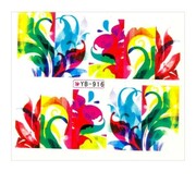 Naklejki wodne do paznokci arkusz 6,5 x 5,5 cm na 10 palców yb Nr 916 Allepaznokcie