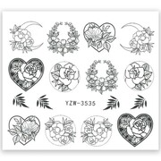 Naklejki wodne do paznokci kwiaty YZW-3535 Allepaznokcie