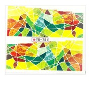 Naklejki wodne do paznokci arkusz 6,5 x 5,5 cm na 10 palców yb Nr 751 Allepaznokcie