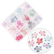 Kasetka z ozdobami akrylowe kwiatki 3D Molly Nails mix kolorów 60 sztuk Molly Nails