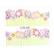 Naklejki wodne do paznokci arkusz 6,5 x 5,5 cm na 10 palców yb Nr 639 Allepaznokcie