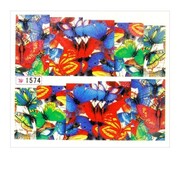 Naklejki wodne do paznokci arkusz 6,5 x 5,5 cm na 10 palców Nr 1574 Allepaznokcie