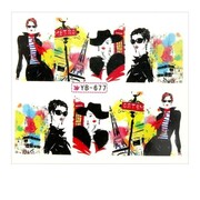 Naklejki wodne do paznokci arkusz 6,5 x 5,5 cm na 10 palców yb Nr 677 Allepaznokcie