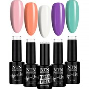 5x Lakier Hybrydowy NTN 5g Wiosna Spring Wiosenne Pastelowe Kolory Romantyczny Pastel