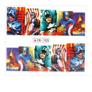 Naklejki wodne do paznokci arkusz 6,5 x 5,5 cm na 10 palców yb Nr 705 Allepaznokcie