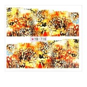 Naklejki wodne do paznokci arkusz 6,5 x 5,5 cm na 10 palców yb Nr 716 Allepaznokcie