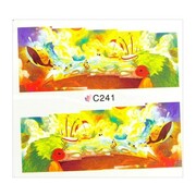 Naklejki wodne do paznokci arkusz 7 x 6,5 cm na 10 palców Nr c241 Allepaznokcie