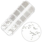 Kasetka z ozdobami bulion Molly Nails srebrny silver 1000 sztuk Molly Nails