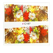 Naklejki wodne do paznokci arkusz 7 x 6,5 cm na 10 palców c Nr 187 Allepaznokcie