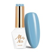 Lakier hybrydowy LED/UV Gel Polish Molly Nails Blue Sky Nr 110 Baby Blue HEMA/Di-HEMA Free 8g Molly Nails
