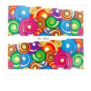 Naklejki wodne do paznokci arkusz 6,5 x 5,5 cm na 10 palców yb Nr 1032 Allepaznokcie