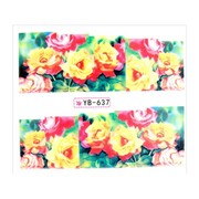 Naklejki wodne do paznokci arkusz 6,5 x 5,5 cm na 10 palców yb Nr 637 Allepaznokcie