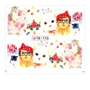 Naklejki wodne do paznokci arkusz 6,5 x 5,5 cm na 10 palców yb Nr 770 Allepaznokcie