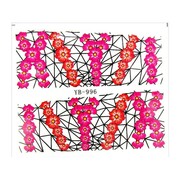 Naklejki wodne do paznokci arkusz 6,5 x 5,5 cm na 10 palców yb Nr 996 Allepaznokcie