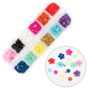 Kasetka z ozdobami akrylowe kwiatki Molly Nails mix kolorów Nr 2 ok. 300 sztuk Molly Nails