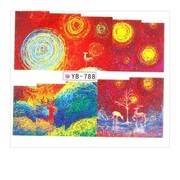 Naklejki wodne do paznokci arkusz 6,5 x 5,5 cm na 10 palców yb Nr 788 Allepaznokcie