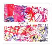 Naklejki wodne do paznokci arkusz 6,5 x 5,5 cm na 10 palców yb Nr 738 Allepaznokcie