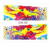 Naklejki wodne do paznokci arkusz 6,5 x 5,5 cm na 10 palców yb Nr 732 Allepaznokcie