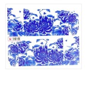 Naklejki wodne do paznokci arkusz 6,5 x 5,5 cm na 10 palców Nr 1619 Allepaznokcie